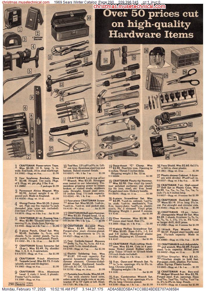 1969 Sears Winter Catalog, Page 290