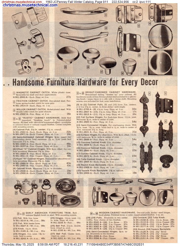 1963 JCPenney Fall Winter Catalog, Page 911