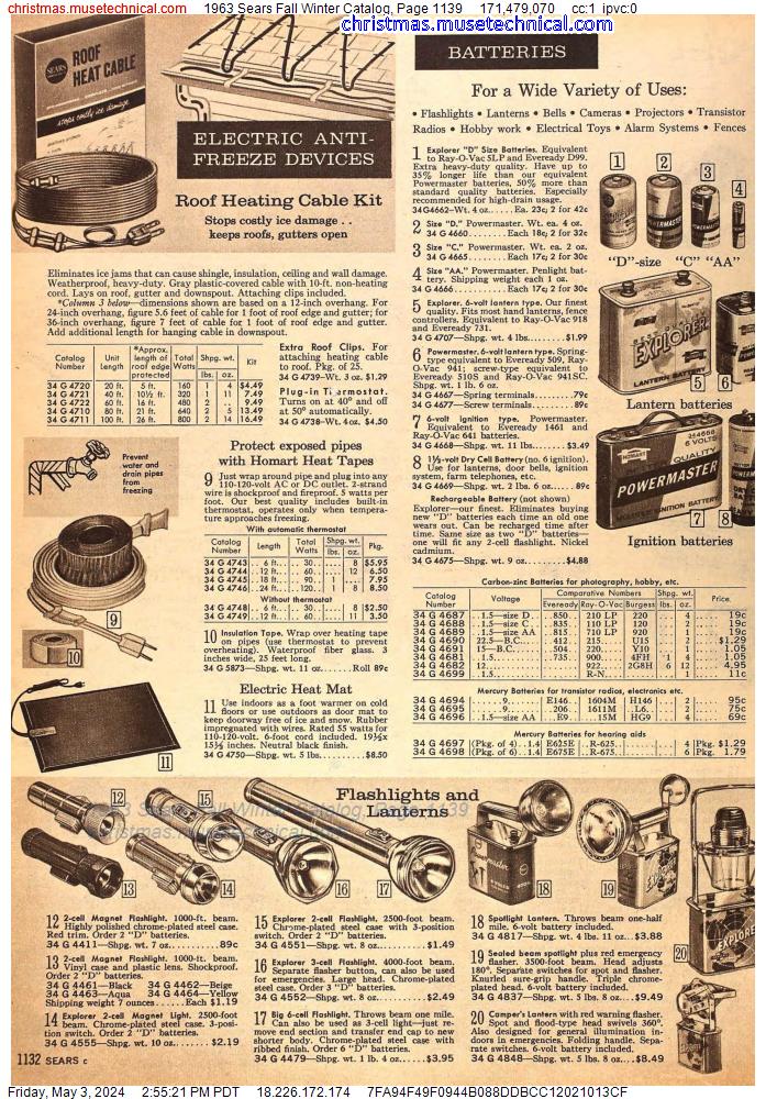 1963 Sears Fall Winter Catalog, Page 1139
