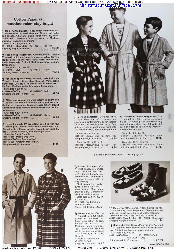 1964 Sears Fall Winter Catalog, Page 447