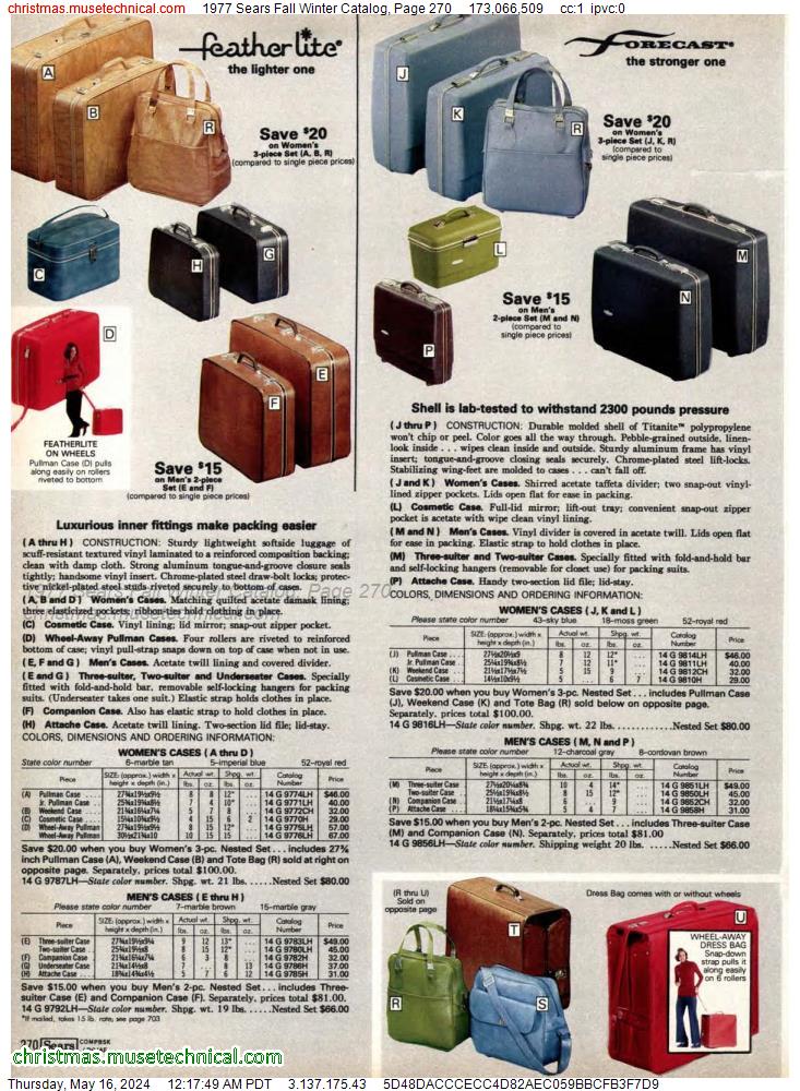 1977 Sears Fall Winter Catalog, Page 270