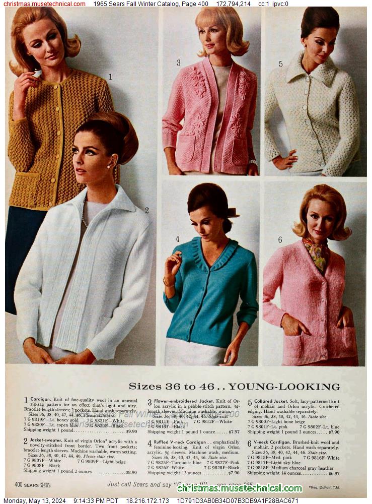 1965 Sears Fall Winter Catalog, Page 400