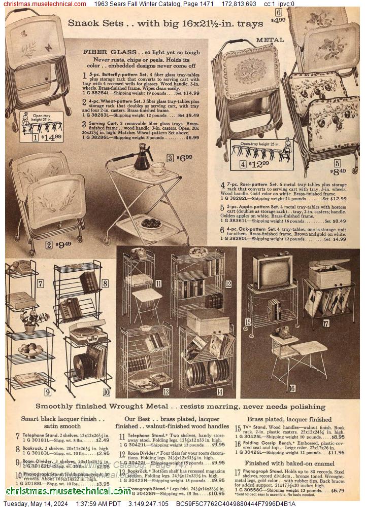 1963 Sears Fall Winter Catalog, Page 1471