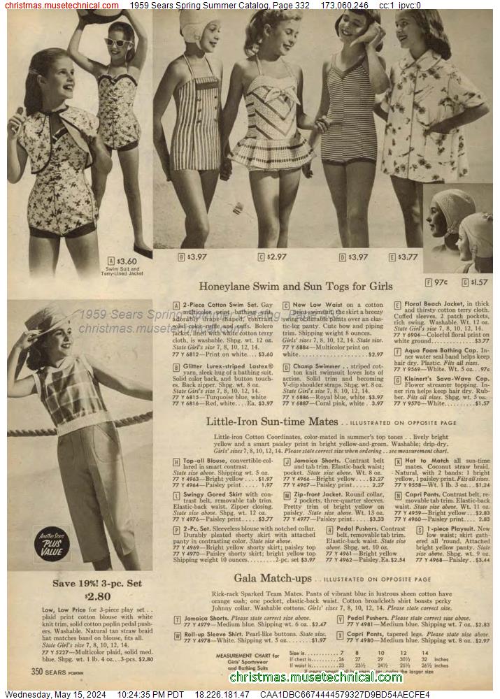 1959 Sears Spring Summer Catalog, Page 332