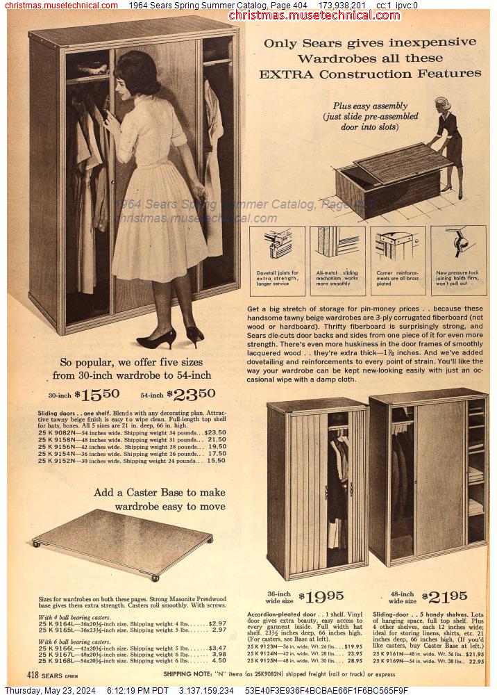 1964 Sears Spring Summer Catalog, Page 404