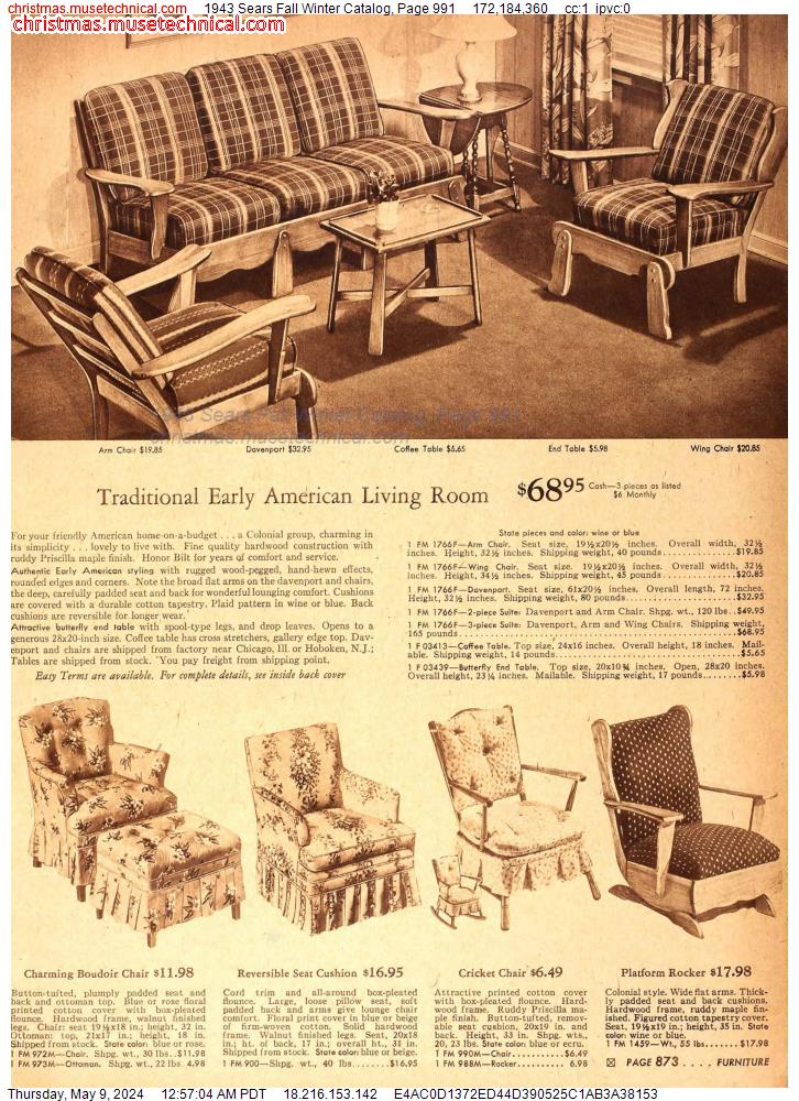1943 Sears Fall Winter Catalog, Page 991