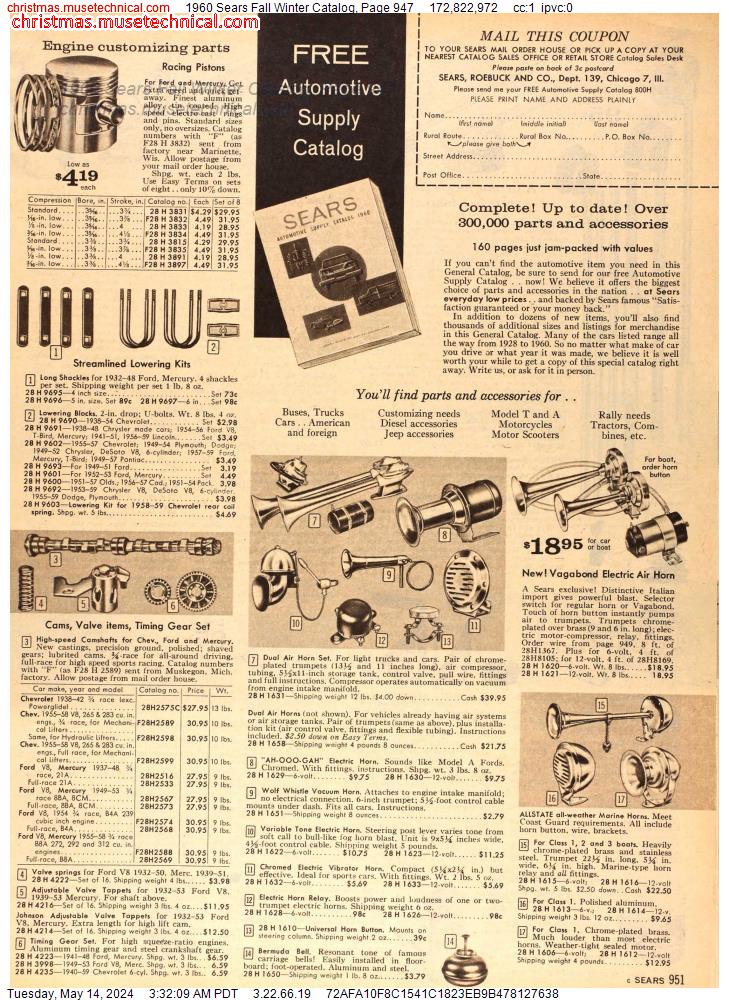 1960 Sears Fall Winter Catalog, Page 947