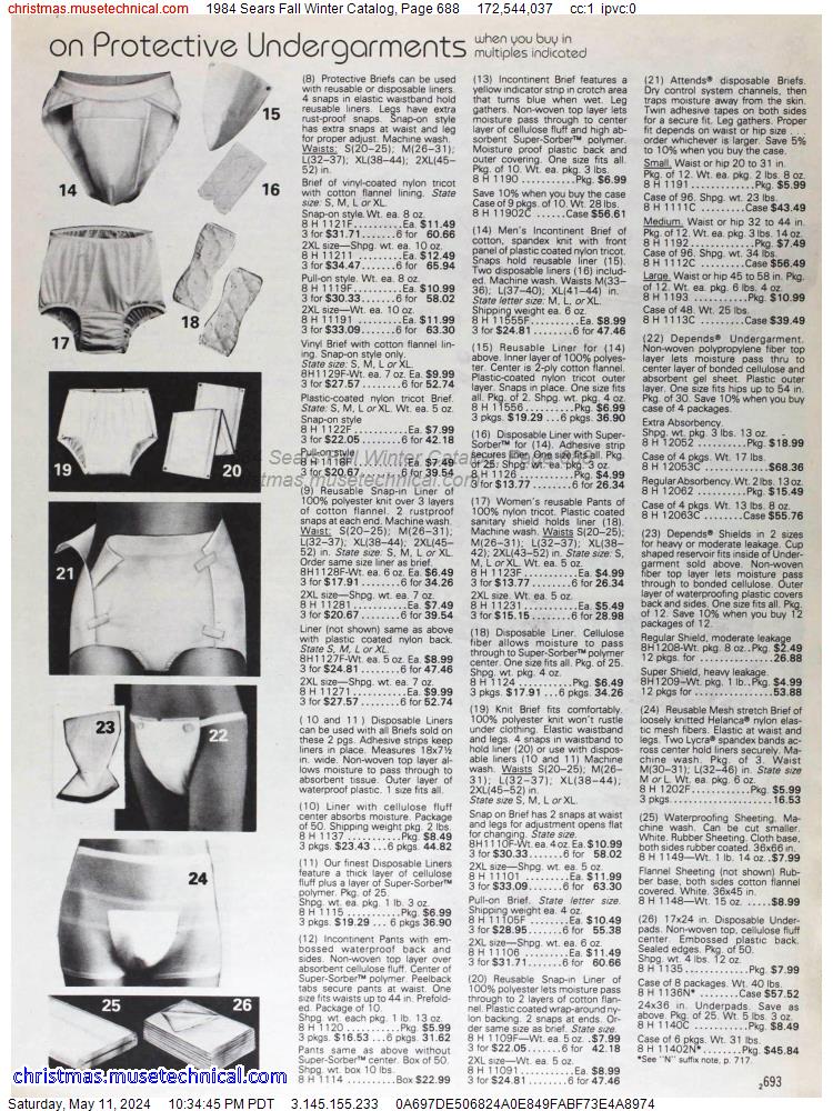 1984 Sears Fall Winter Catalog, Page 688