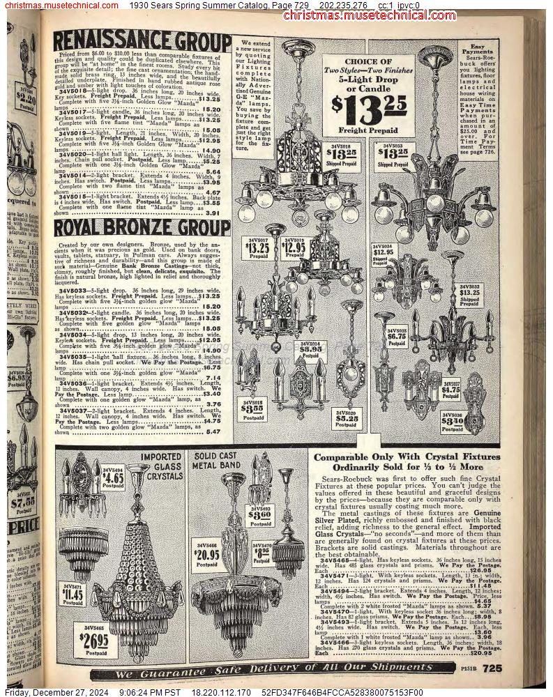 1930 Sears Spring Summer Catalog, Page 729