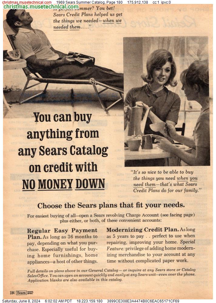 1969 Sears Summer Catalog, Page 180