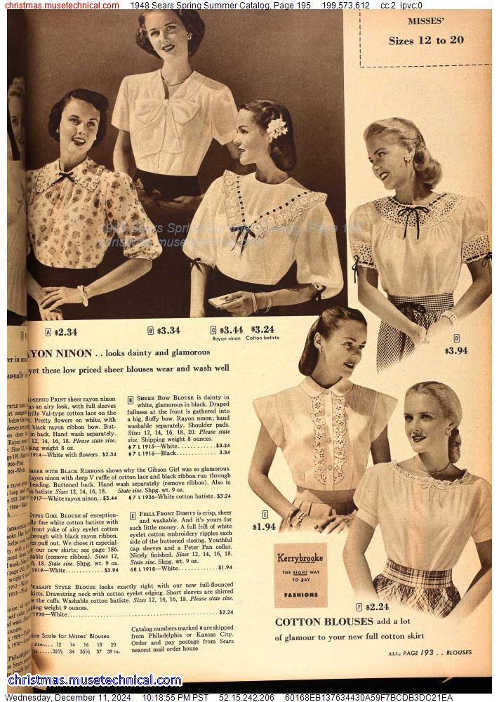 1948 Sears Spring Summer Catalog, Page 195