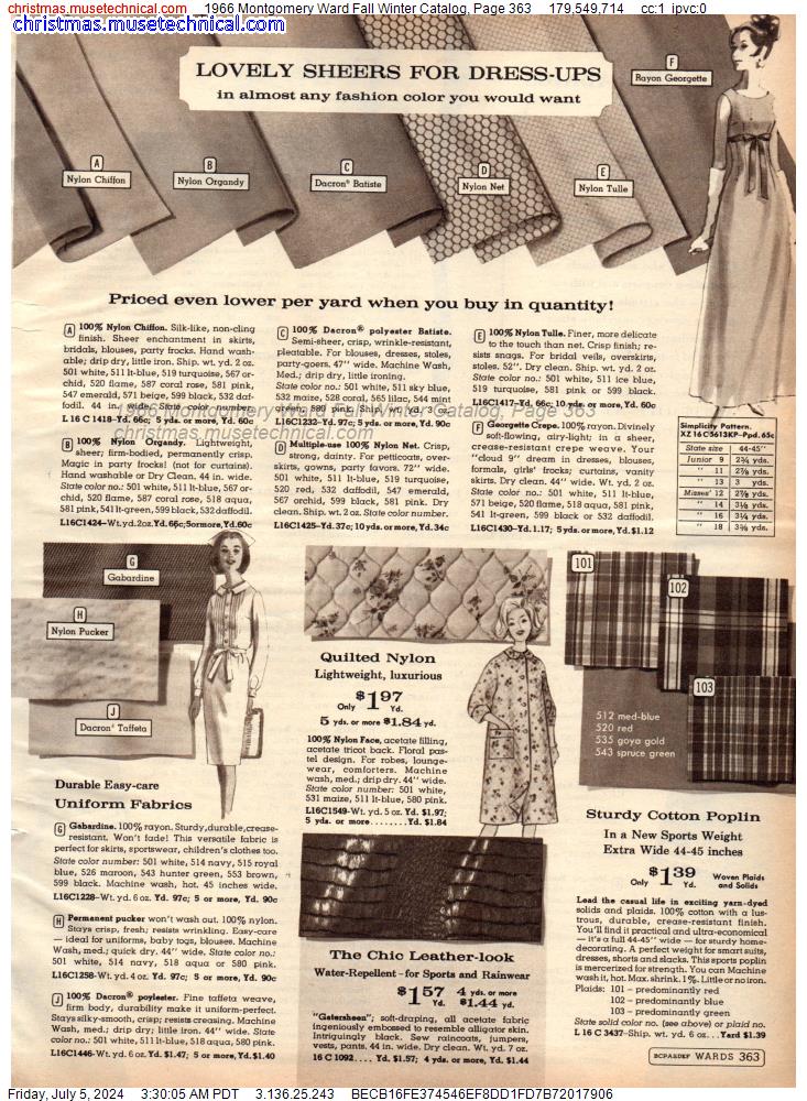 1966 Montgomery Ward Fall Winter Catalog, Page 363