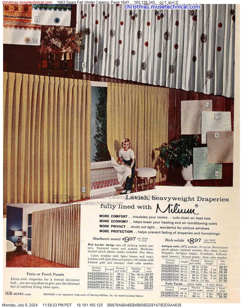1963 Sears Fall Winter Catalog, Page 1645