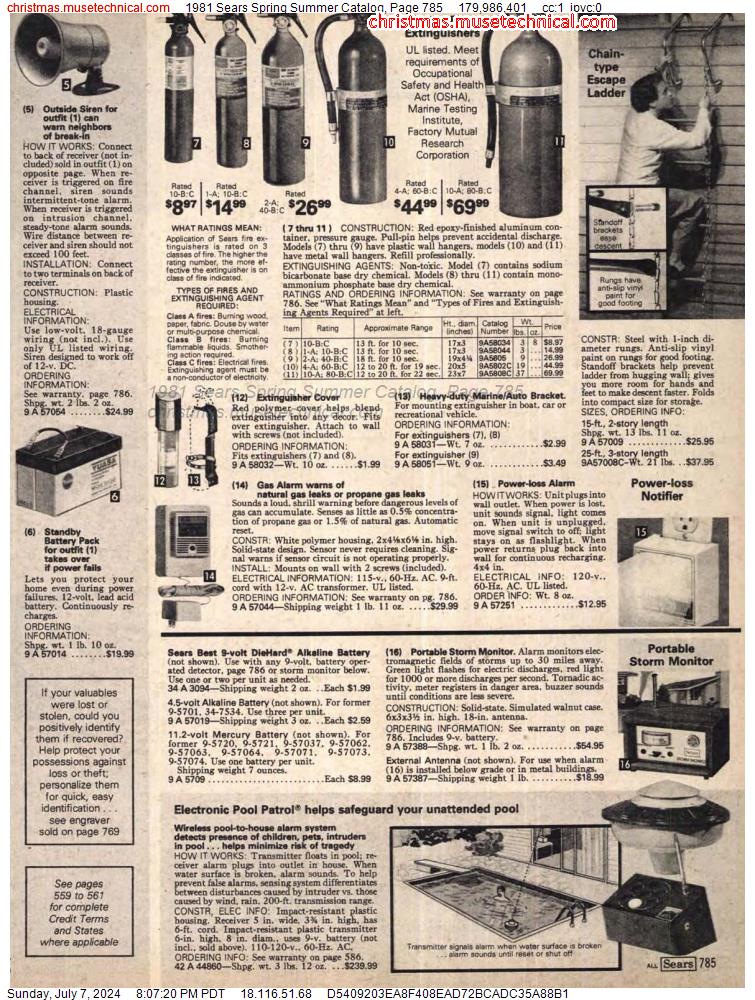 1981 Sears Spring Summer Catalog, Page 785
