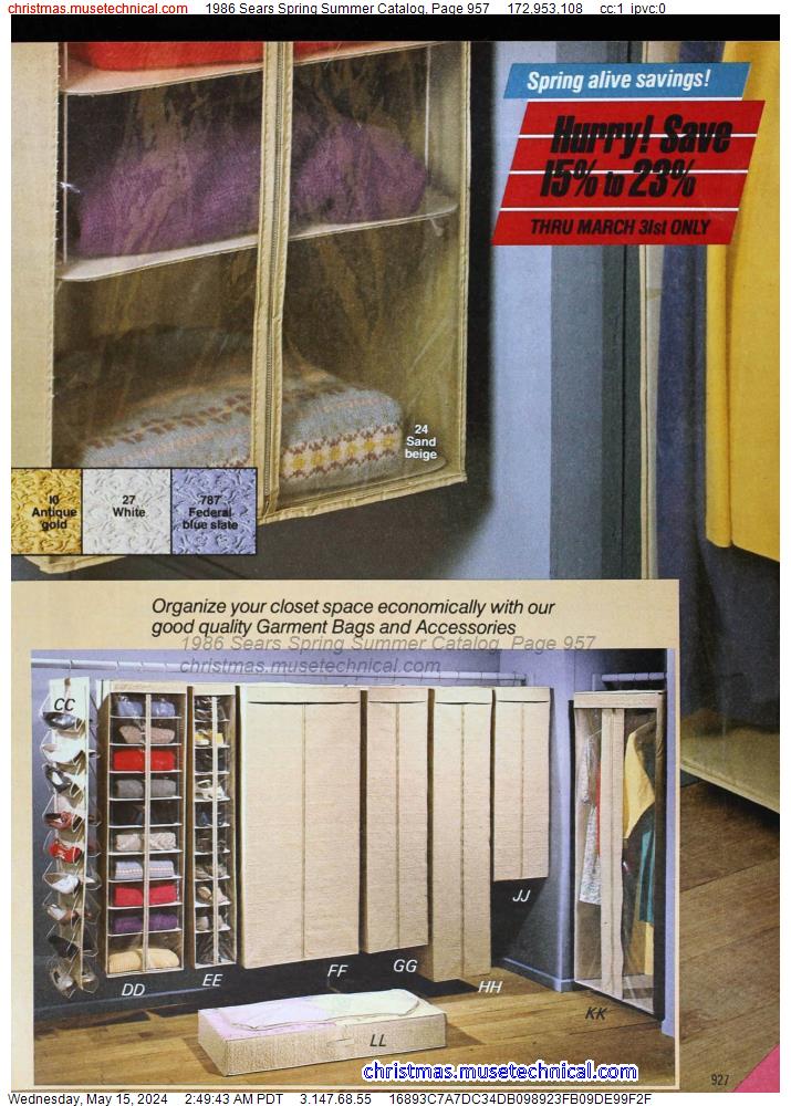 1986 Sears Spring Summer Catalog, Page 957