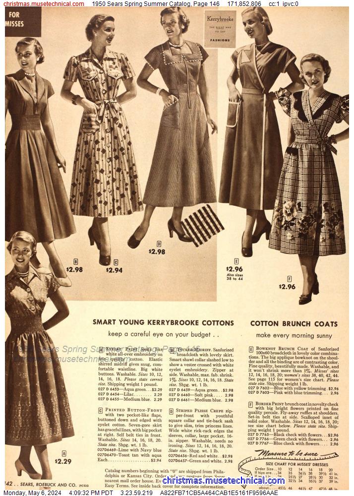 1950 Sears Spring Summer Catalog, Page 146