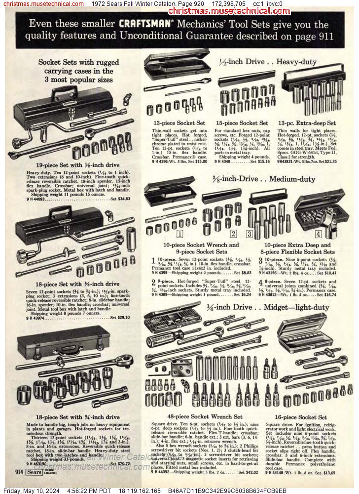 1972 Sears Fall Winter Catalog, Page 920