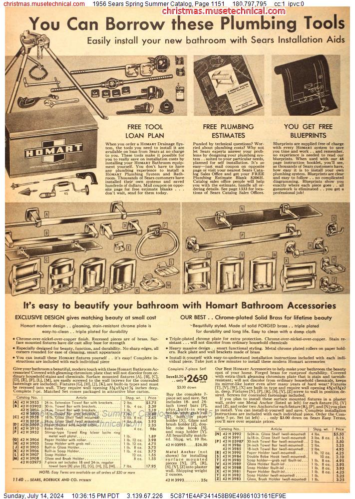 1956 Sears Spring Summer Catalog, Page 1151