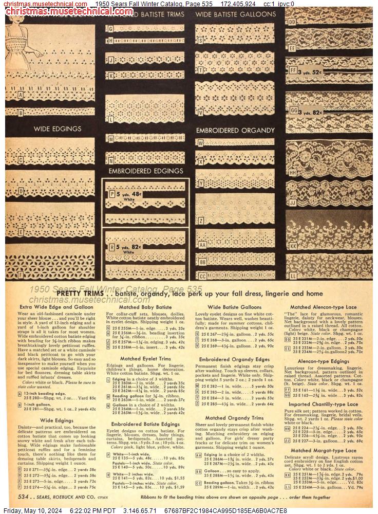 1950 Sears Fall Winter Catalog, Page 535