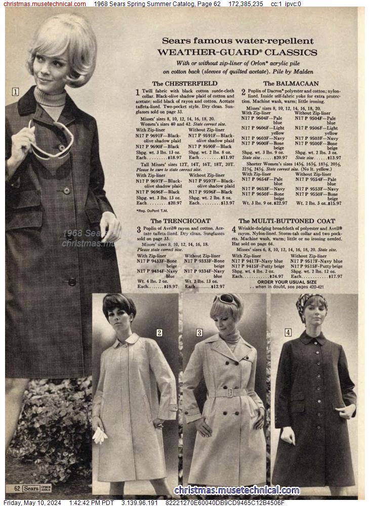 1968 Sears Spring Summer Catalog, Page 62