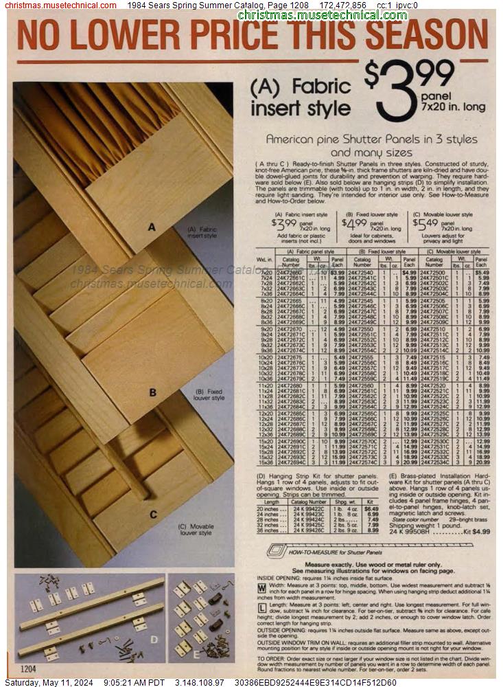 1984 Sears Spring Summer Catalog, Page 1208