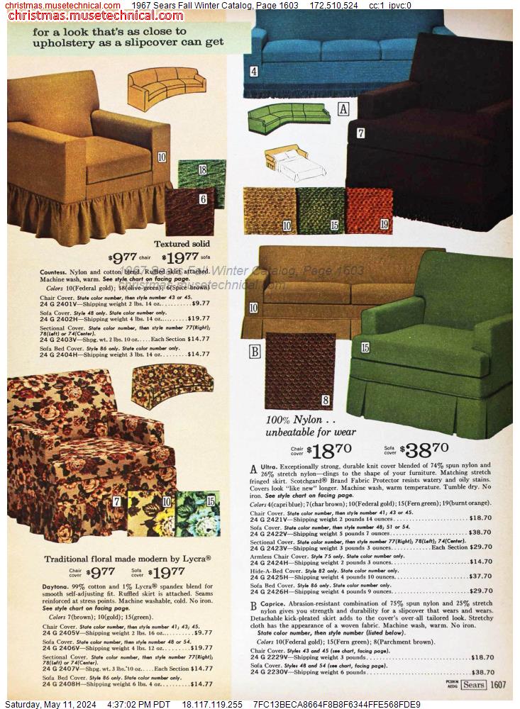 1967 Sears Fall Winter Catalog, Page 1603