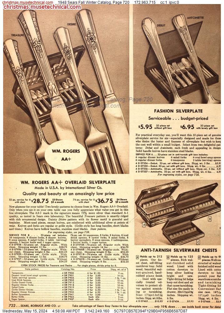 1948 Sears Fall Winter Catalog, Page 720
