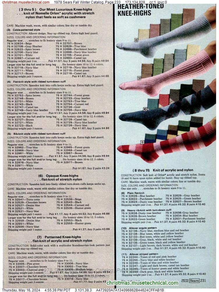 1978 Sears Fall Winter Catalog, Page 233