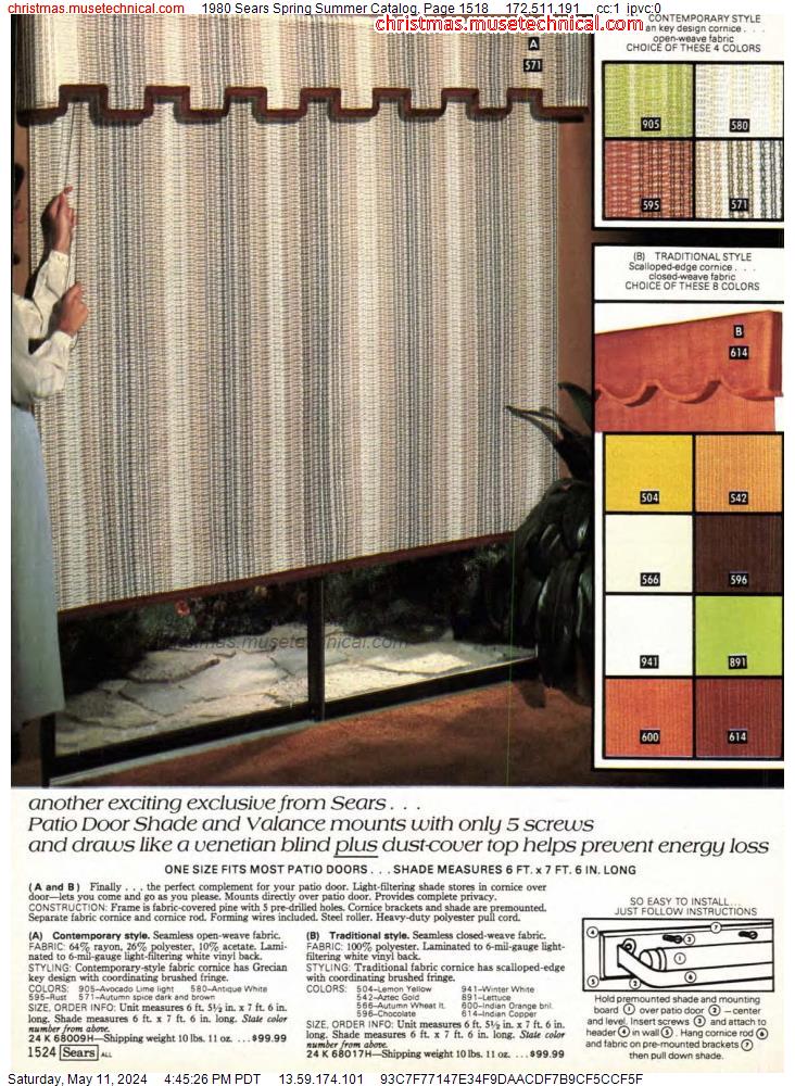 1980 Sears Spring Summer Catalog, Page 1518