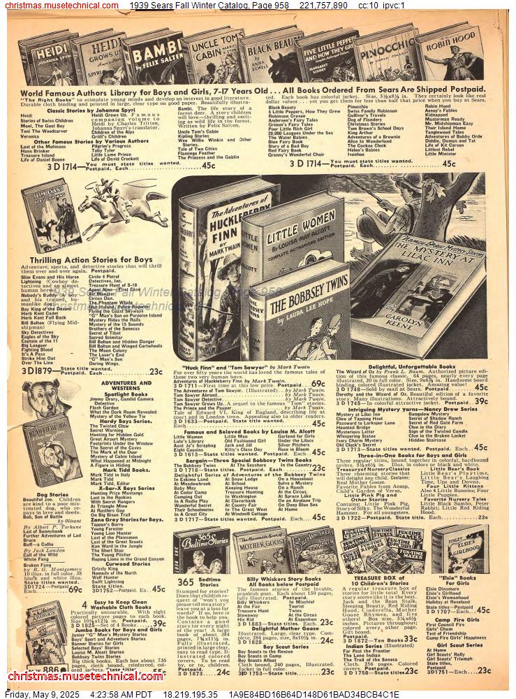 1939 Sears Fall Winter Catalog, Page 958