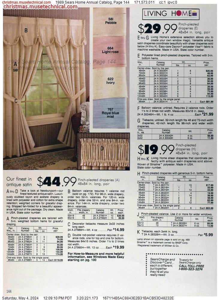 1989 Sears Home Annual Catalog, Page 144