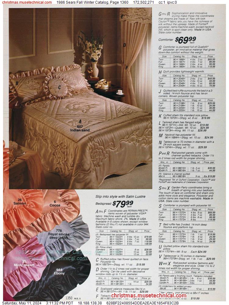 1986 Sears Fall Winter Catalog, Page 1360