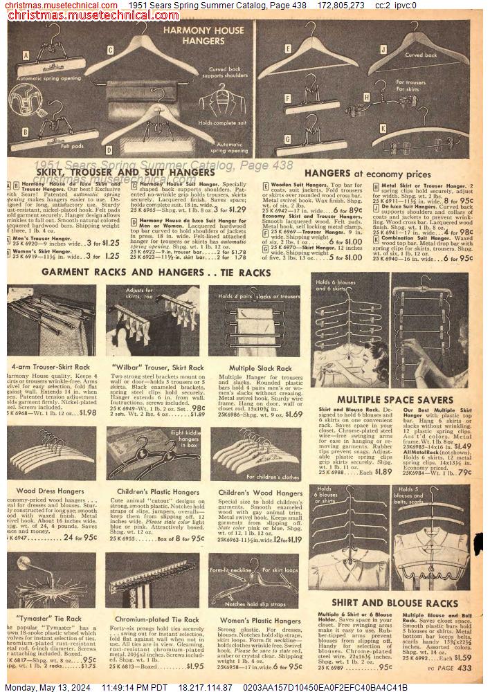 1951 Sears Spring Summer Catalog, Page 438
