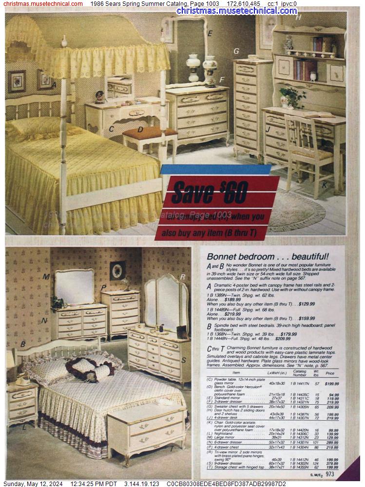 1986 Sears Spring Summer Catalog, Page 1003