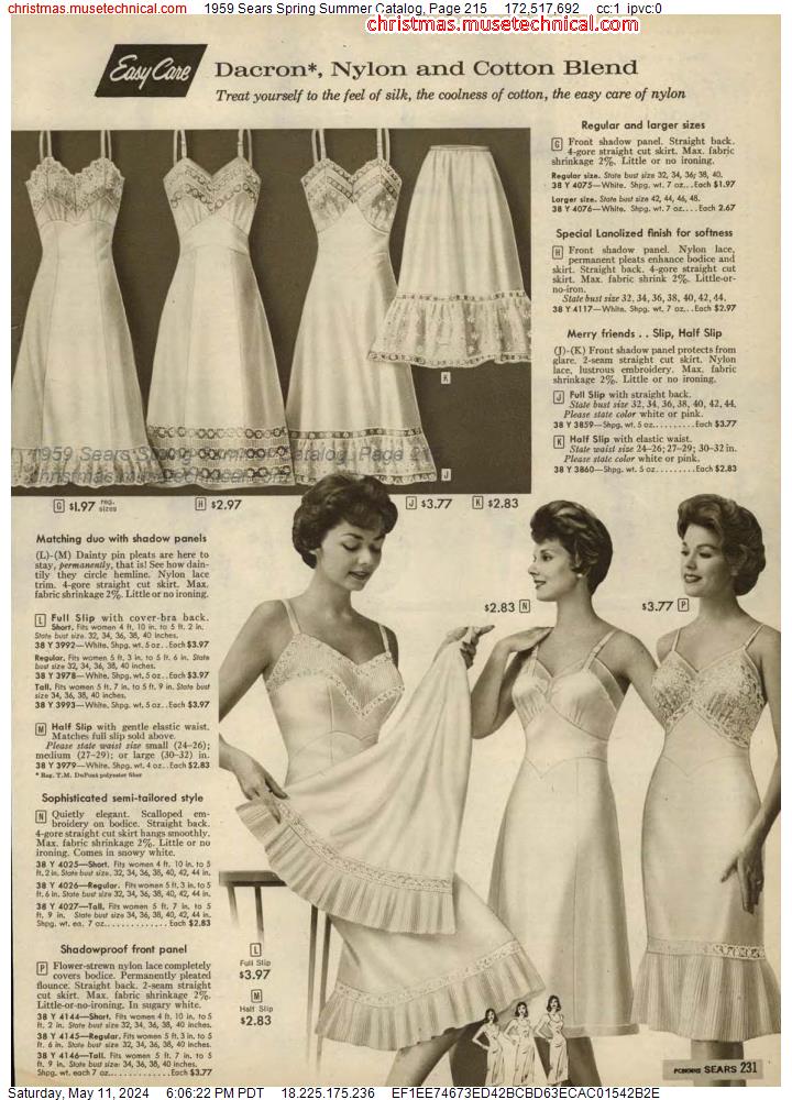 1959 Sears Spring Summer Catalog, Page 215
