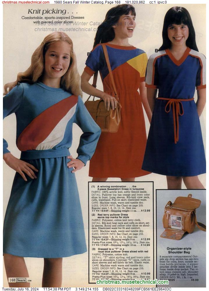 1980 Sears Fall Winter Catalog, Page 168