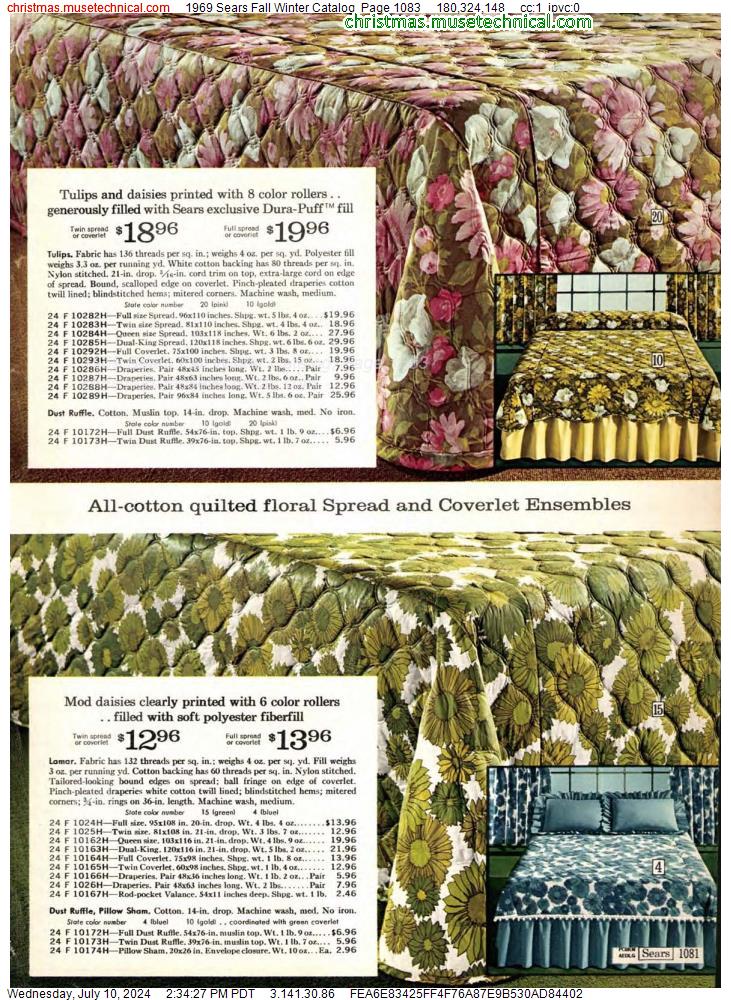 1969 Sears Fall Winter Catalog, Page 1083