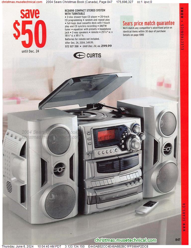 2004 Sears Christmas Book (Canada), Page 847