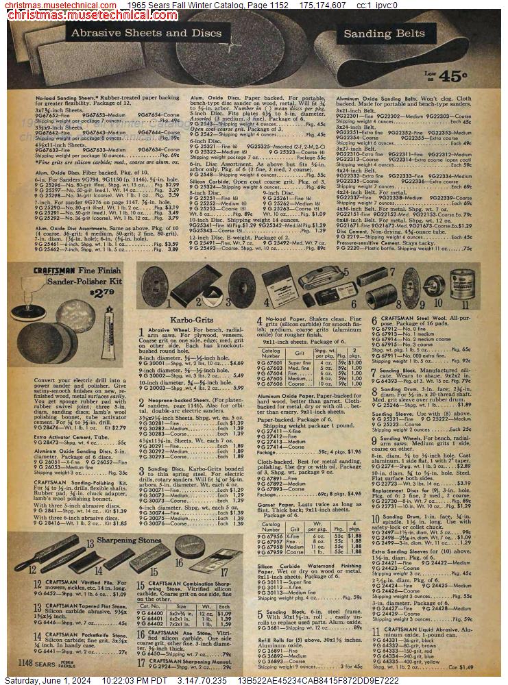 1965 Sears Fall Winter Catalog, Page 1152