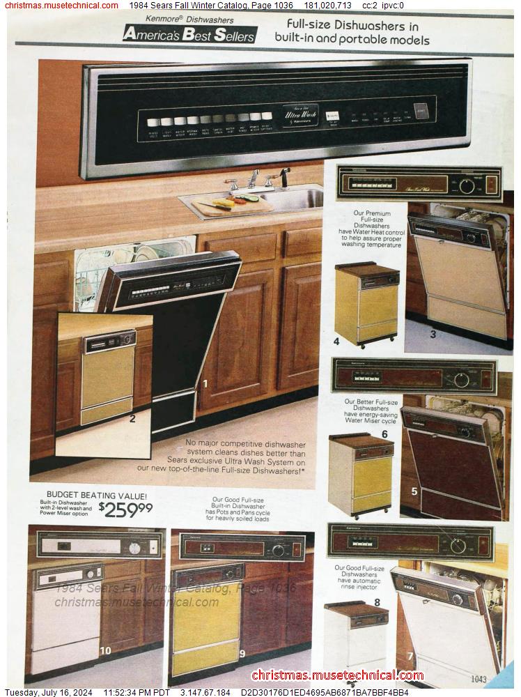 1984 Sears Fall Winter Catalog, Page 1036