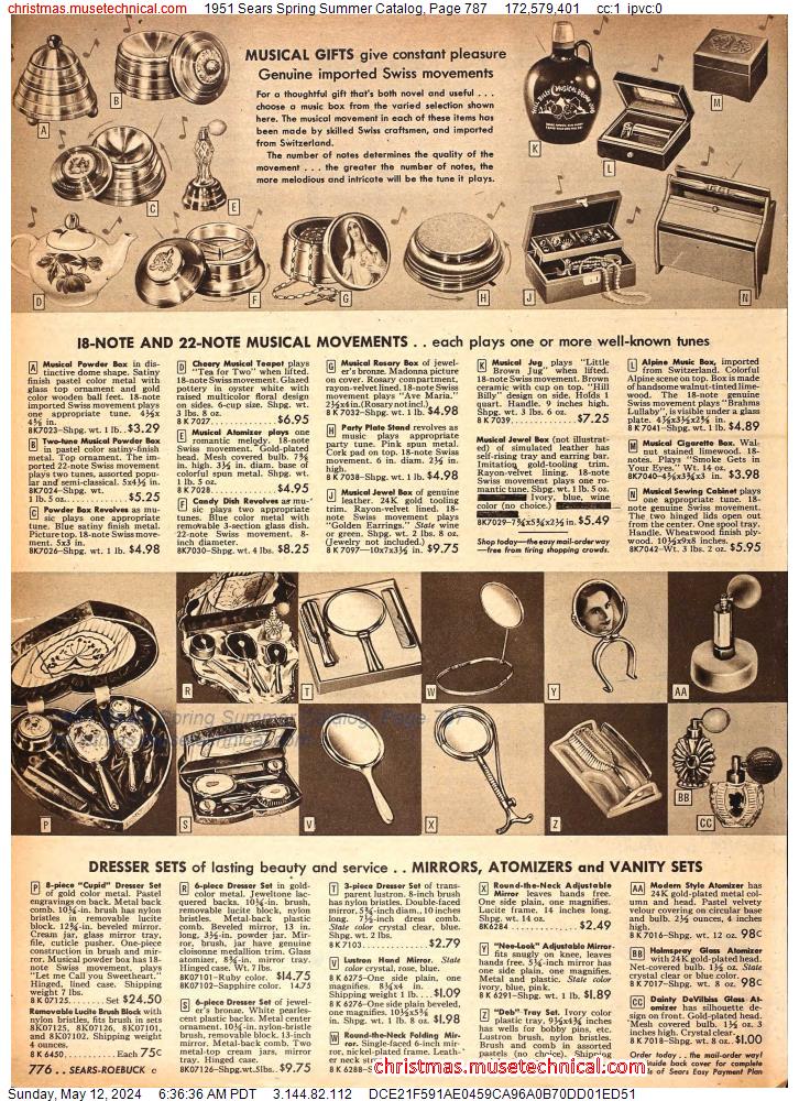 1951 Sears Spring Summer Catalog, Page 787
