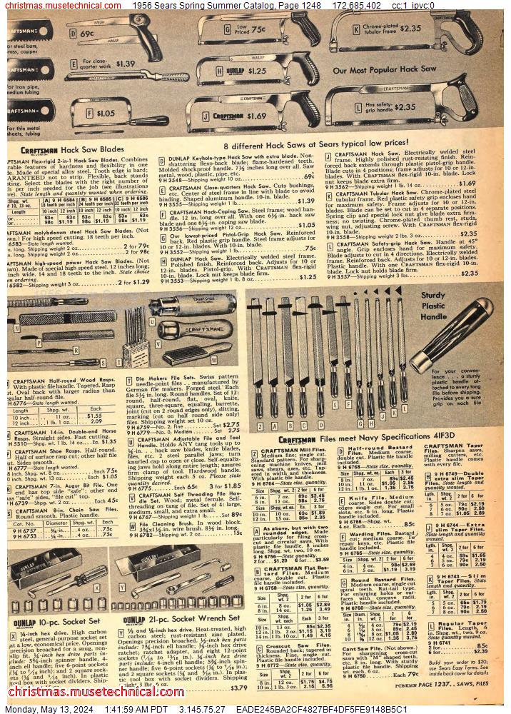 1956 Sears Spring Summer Catalog, Page 1248