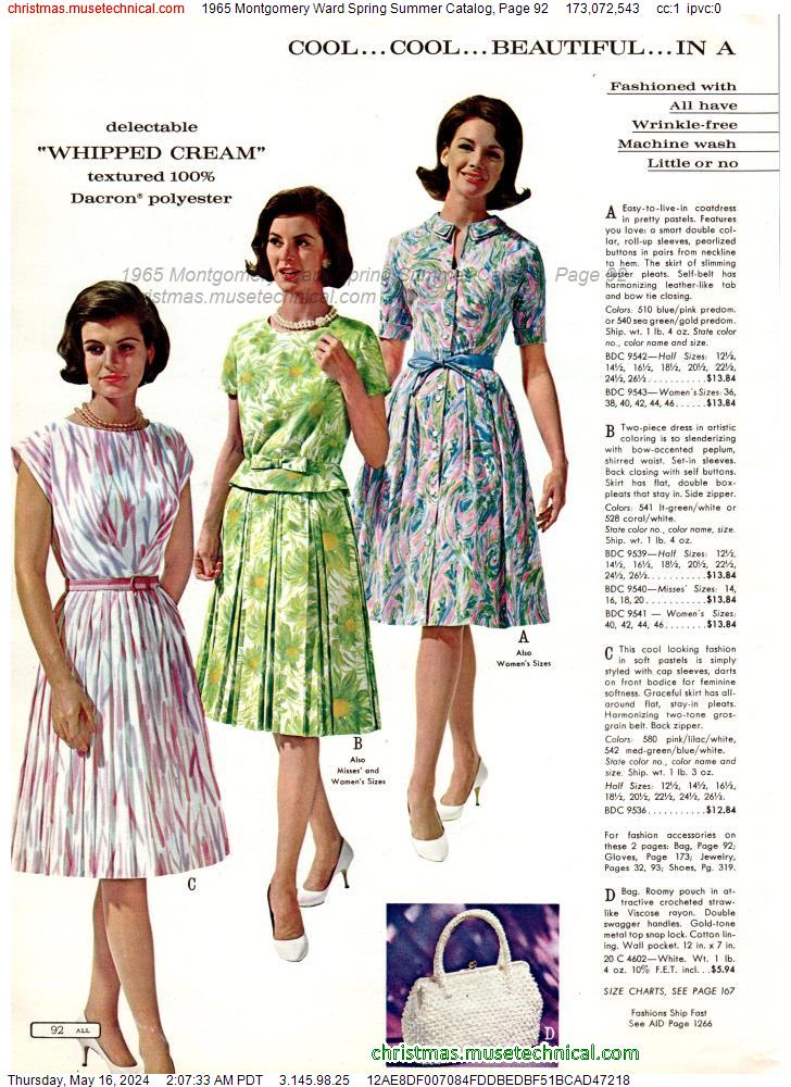 1965 Montgomery Ward Spring Summer Catalog, Page 92