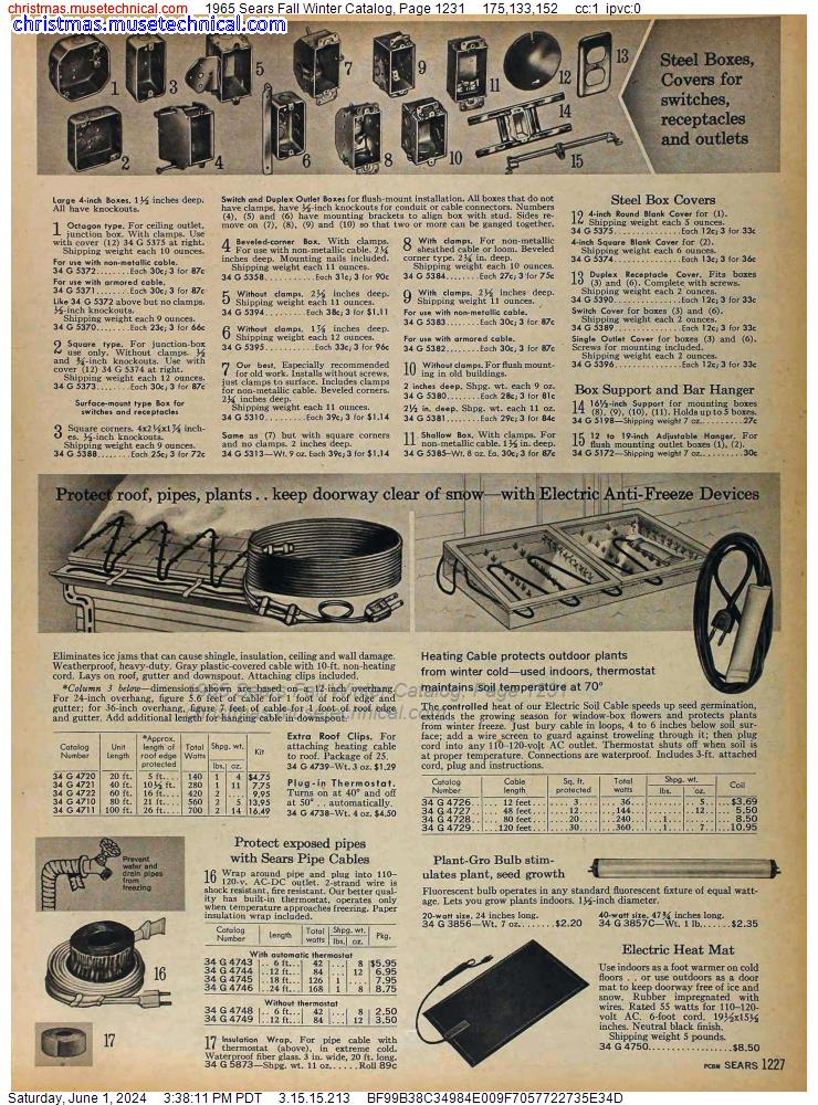 1965 Sears Fall Winter Catalog, Page 1231
