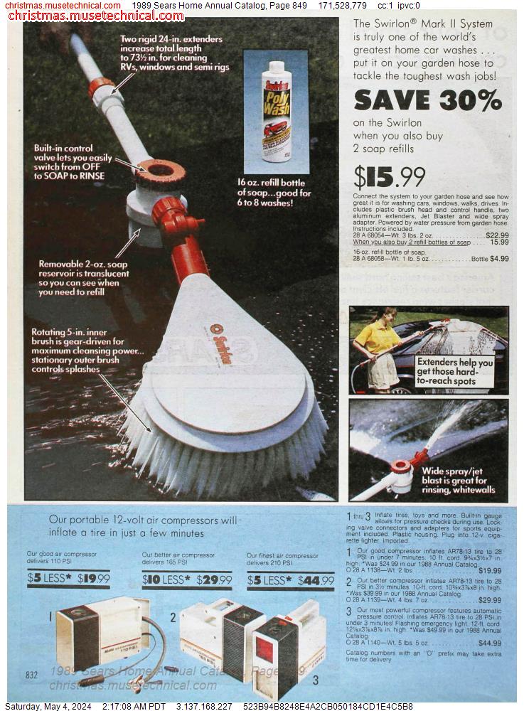 1989 Sears Home Annual Catalog, Page 849
