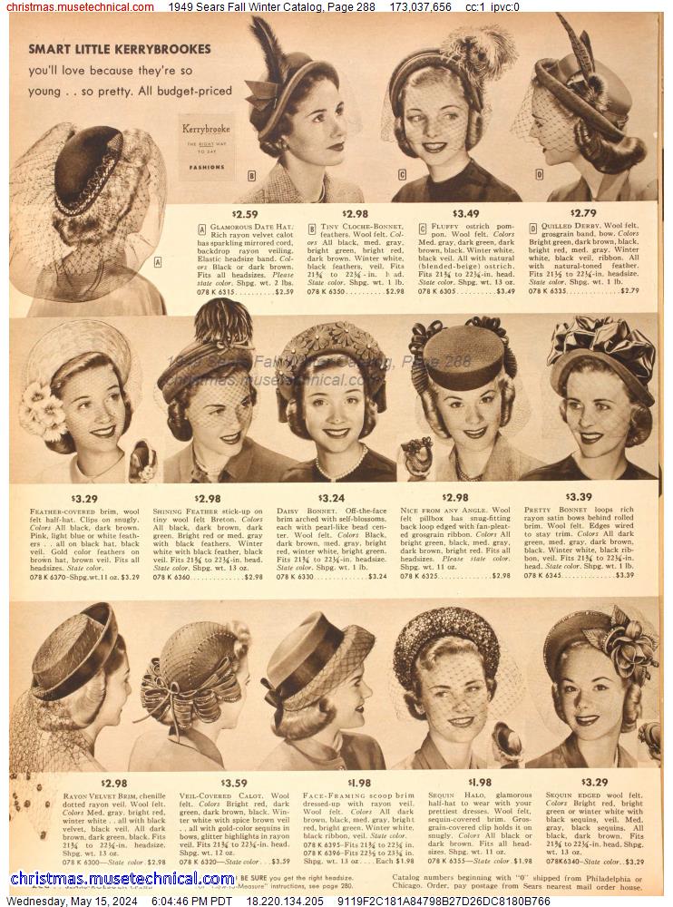 1949 Sears Fall Winter Catalog, Page 288