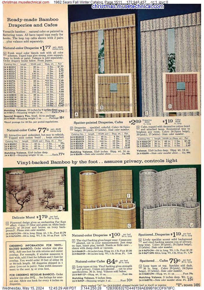 1962 Sears Fall Winter Catalog, Page 1511