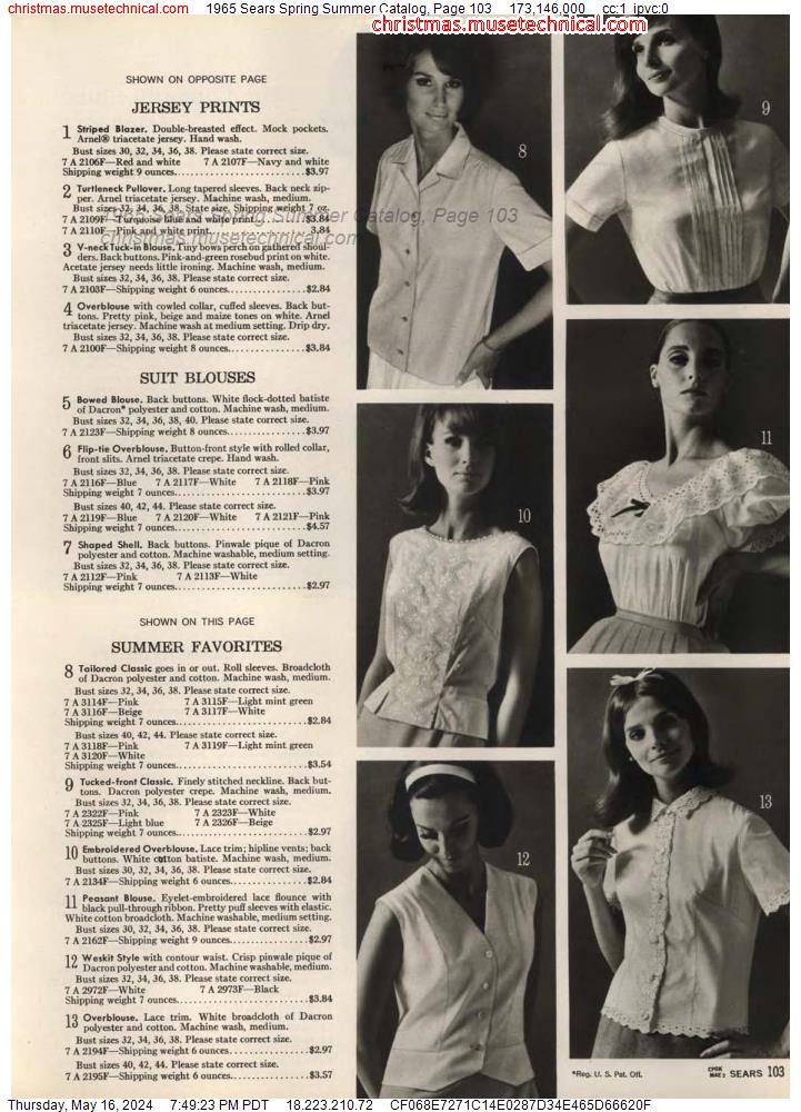 1965 Sears Spring Summer Catalog, Page 103