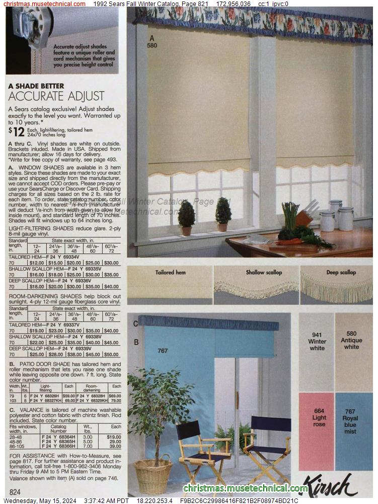 1992 Sears Fall Winter Catalog, Page 821