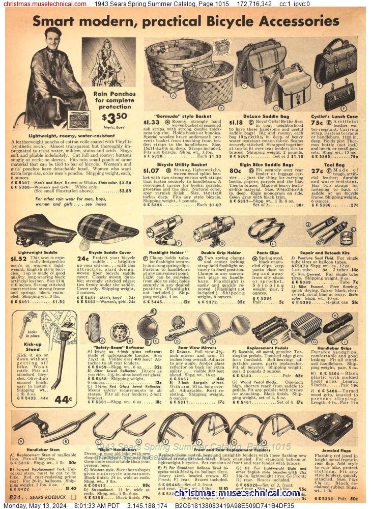 1943 Sears Spring Summer Catalog, Page 1015